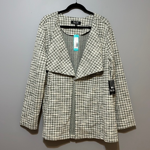 MoKa Jackets & Coats Moka By Santafe Apparel Stitchfix Nwt Sage Greenwhite Tweed